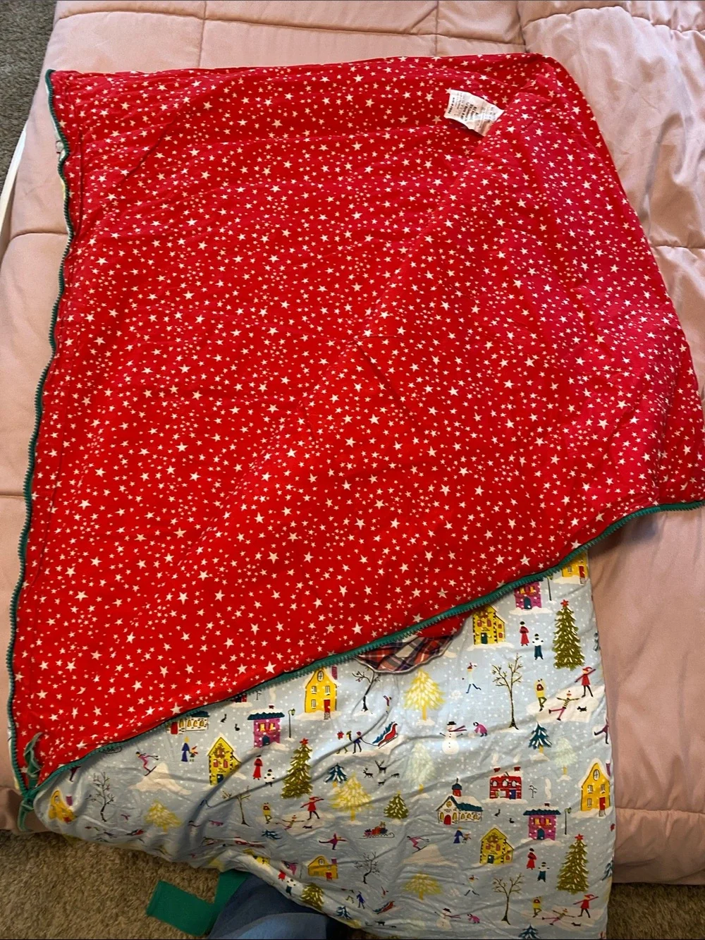 Matilda Jane Light Blue Holiday Village Quilted Sleeping Bag